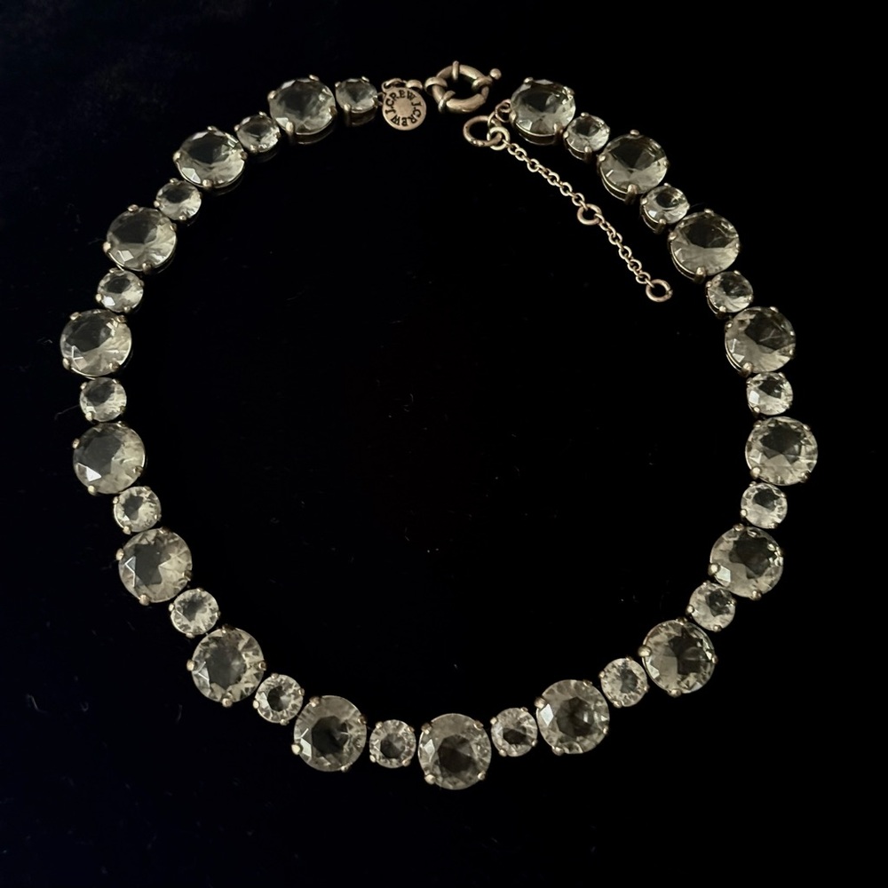 J. CREW * Vtg Style - Mad Men * Grey Crystal Rhinestone Choker Necklace NEW